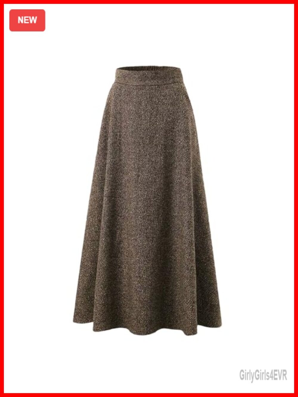 A-Line Maxi Skirt with Pockets High Elastic Waist Fall Winter